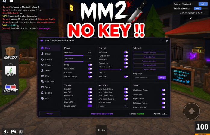 Murder Mystery 2 Script – Auto Farm Coins, Auto Farm Shells, Summer Event & More